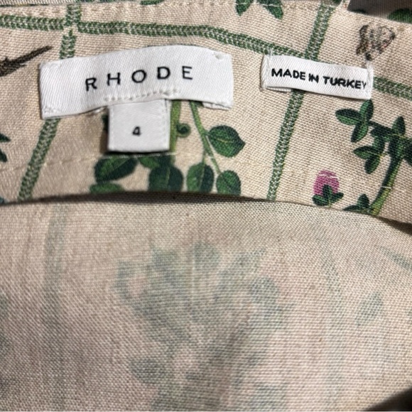 RHODE Paola Floral-print Linen-blend Midi Dress In Green Size 4 - Picture 5 of 6